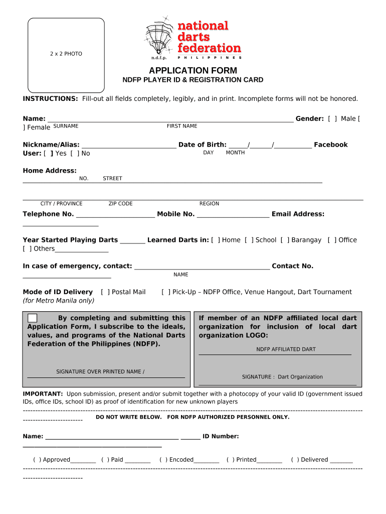 application NDFP Dart Doc Template pdfFiller