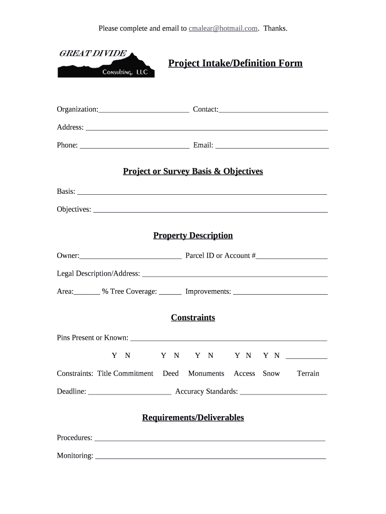 Project Intake Definition Doc Template PdfFiller Project Intake Definition Doc Template PdfFiller