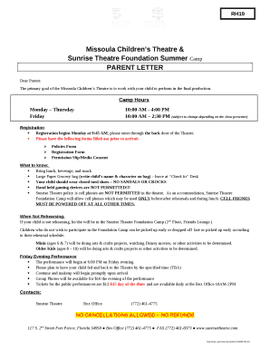 Registration begins Monday at 9:45 AM; please enter through the back door of the Theatre