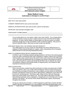 HUD Informed Consent Template