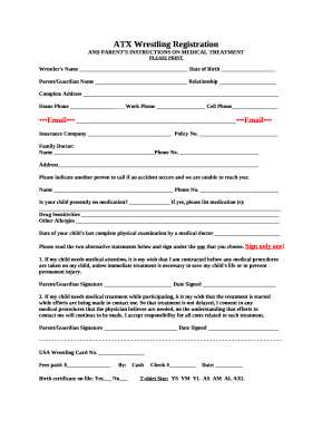 Medical Information &amp; Waiver Forms