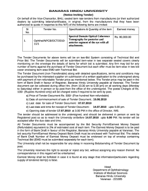 Tender Committee - Banaras Hindu University