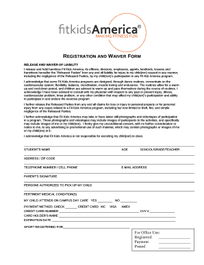 Registration and waiver form - Strandwood PTA
