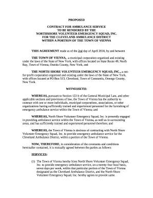 CONTRACT FOR AMBULANCE SERVICE