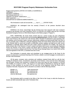 Property Maintenance Declaration - Homes and Community ...