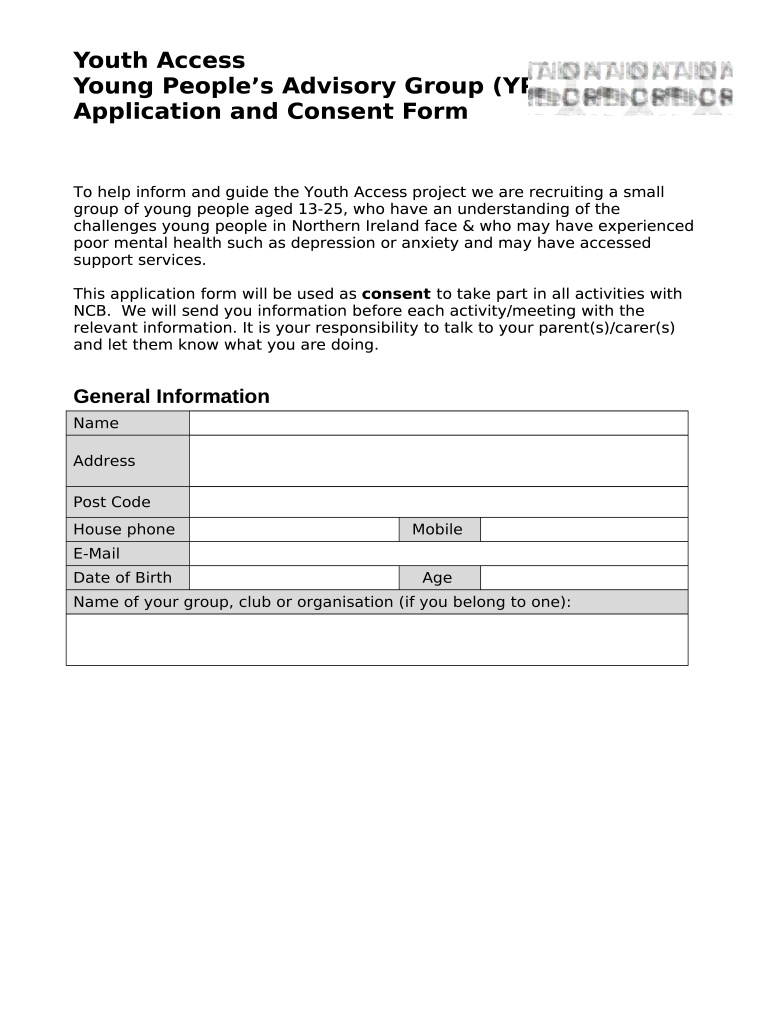 Young NCB Consent Doc Template pdfFiller