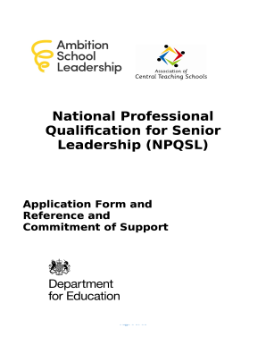National Professional Qualification for Senior Leadership ...