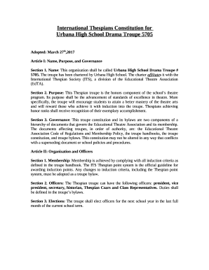 Introduction: This is the standard Thespian troupe ...