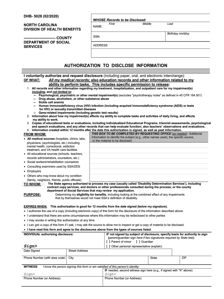 2020-2024 Form NC DMA-5028 Fill Online, Printable, Fillable, Blank - pdfFiller