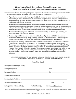 Great Lakes Youth Recreational Football League, Inc