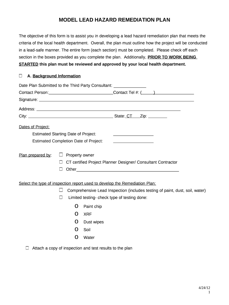 MODEL ABATEMENT PLAN FOR RESIDENTIAL DWELLINGS Doc Template pdfFiller