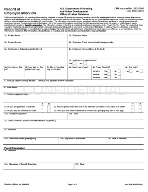Record of OMB Approval No. 2501 U.S. Department of Housing ...