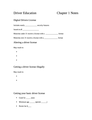 Driver EducationChapter 1 Notes