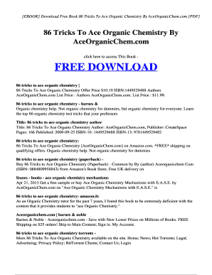 86 tricks to ace organic chemistry pdf free download