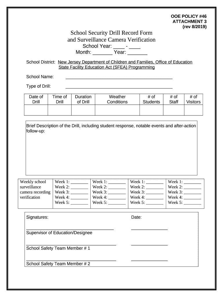 School Security Drill Record Doc Template pdfFiller