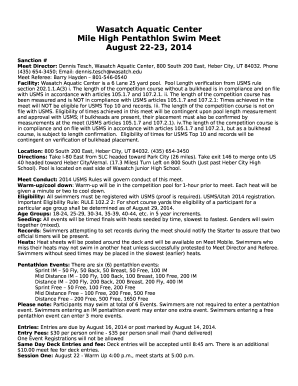 Fillable Online usms Wasatch Aquatic Center - usms Fax ...