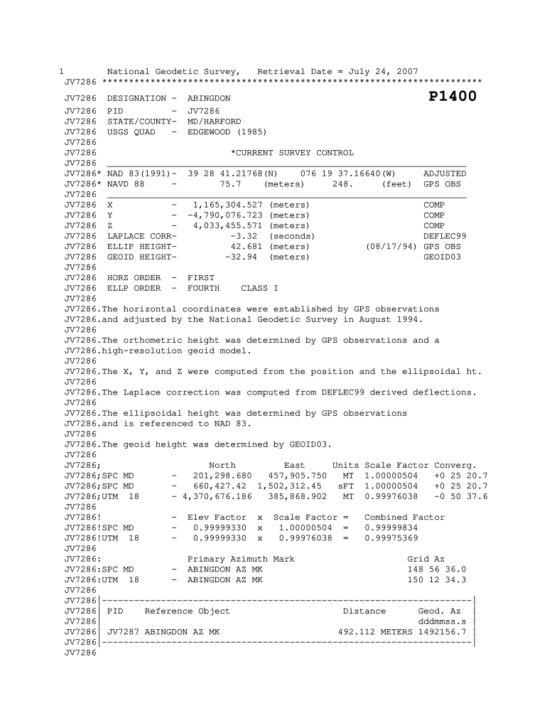 Fillable online national geodetic survey data explorer fax email print