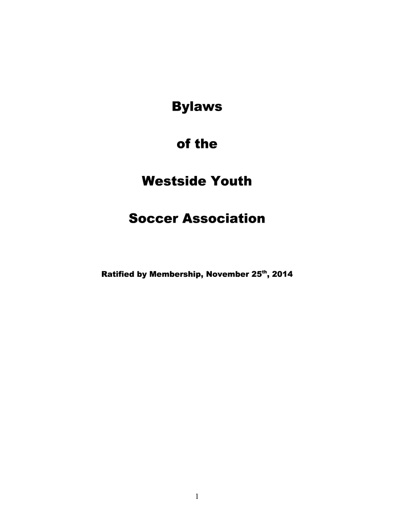 Fillable Online Bylaws McLean Youth Soccer Association Article I Name