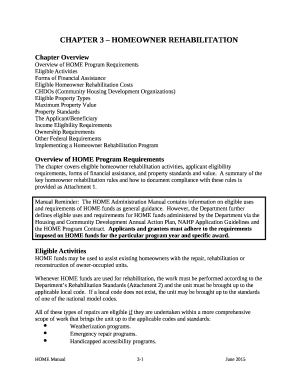 BUILDING HOME CHAPTER 4: HOMEOWNER REHABILITATION ACTIVITIES
