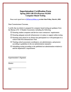 Fillable Online Superintendent Certification Form Superintendent Fillable Online Superintendent Certification Form Superintendent