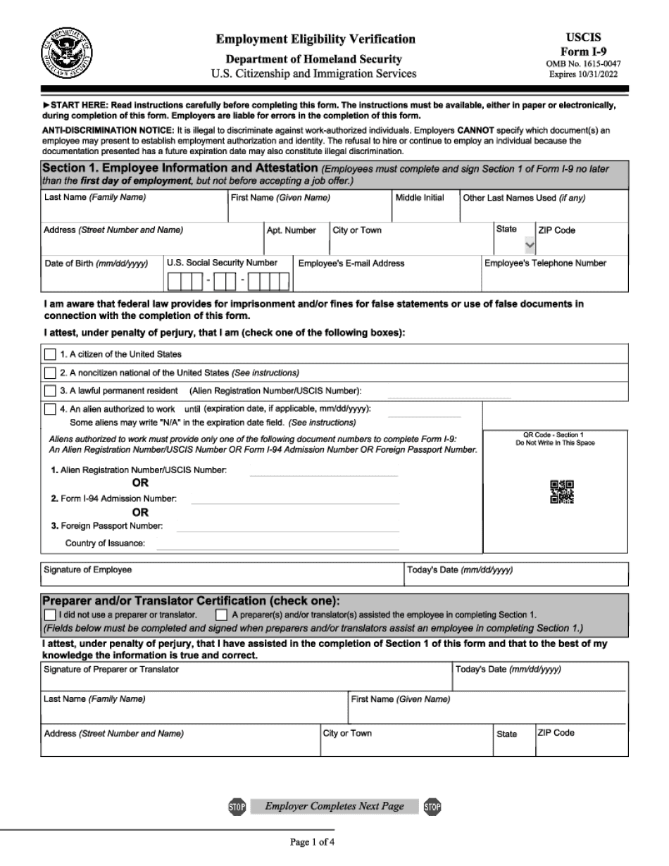New Form I-9 Released - Uscis
