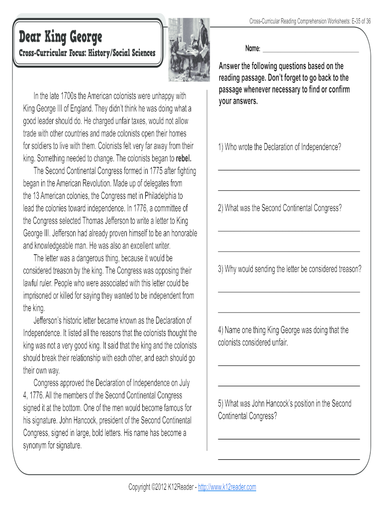 Fillable Online 5th Grade Reading Comprehension WorksheetsFifth Grade Week 35. Week 35
