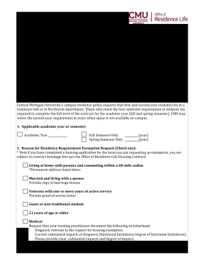 Fillable Online Residency Requirement Exemption Request.docx Fax Email ...