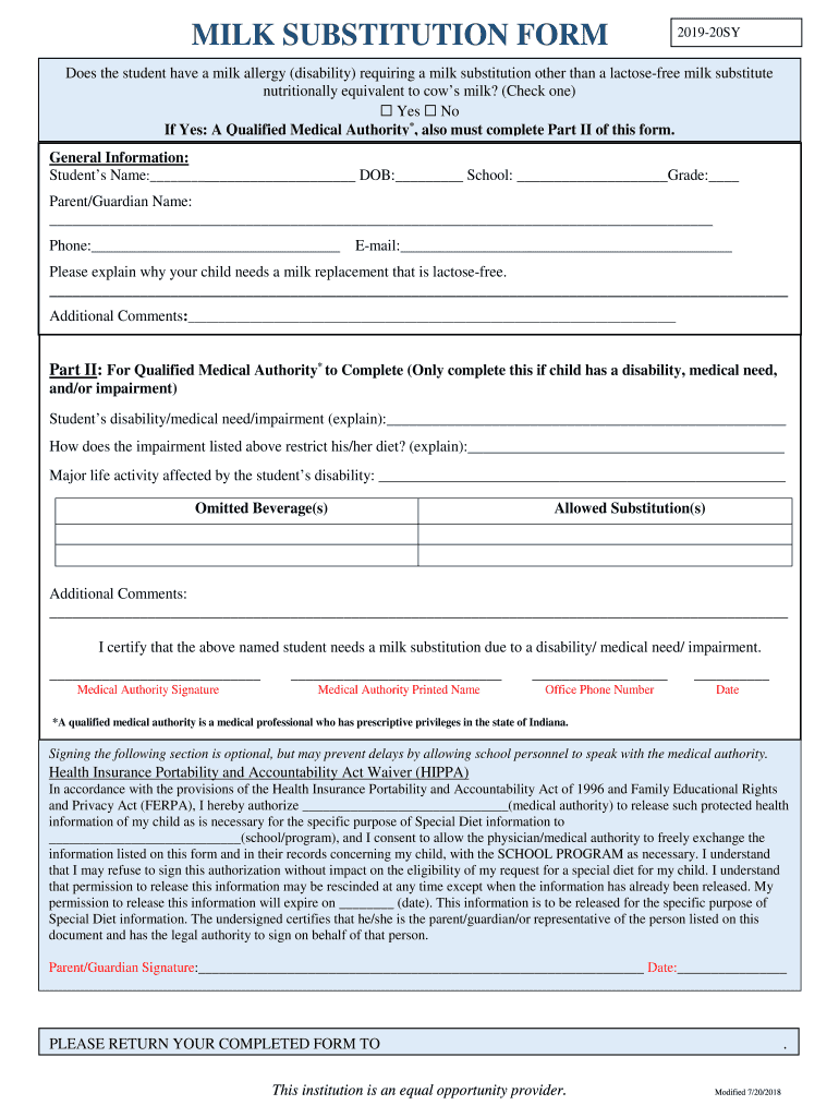 Fillable Online Food Substitutes for Milk Allergy And Other Dairy