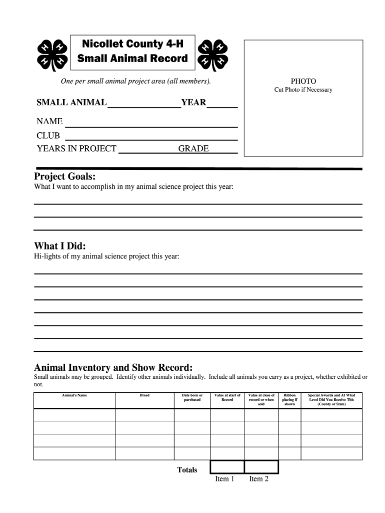 Fillable Online Nicollet County 4H Fax Email Print pdfFiller