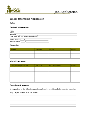 Wokai Internship Application