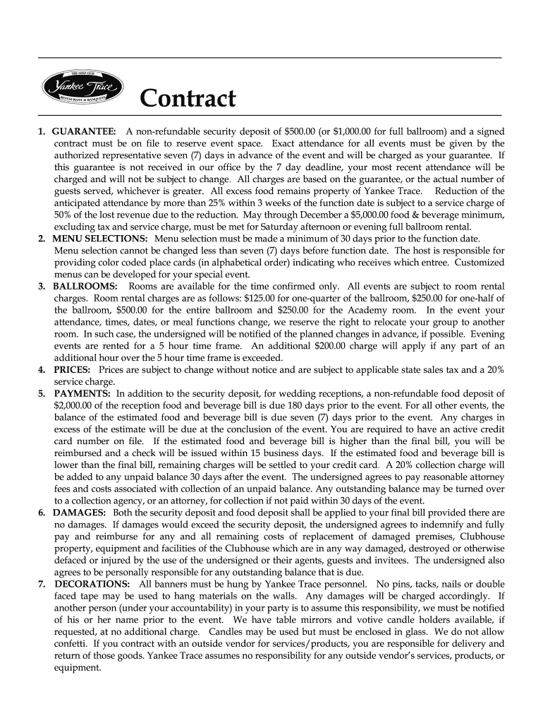 Fillable Online GUARANTEE A nonrefundable security deposit of 500