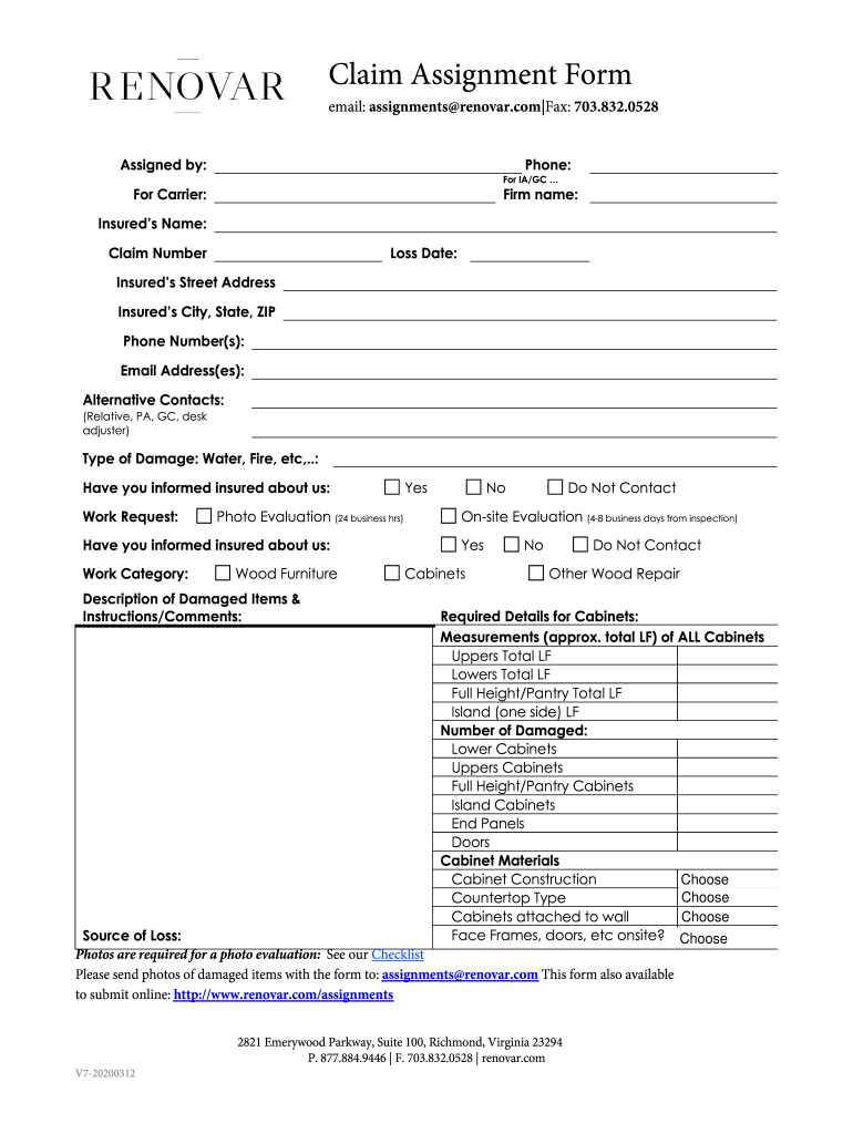 assignment of insurance claim Preview on Page 1