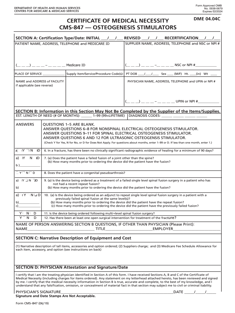 form 847 Preview on Page 1