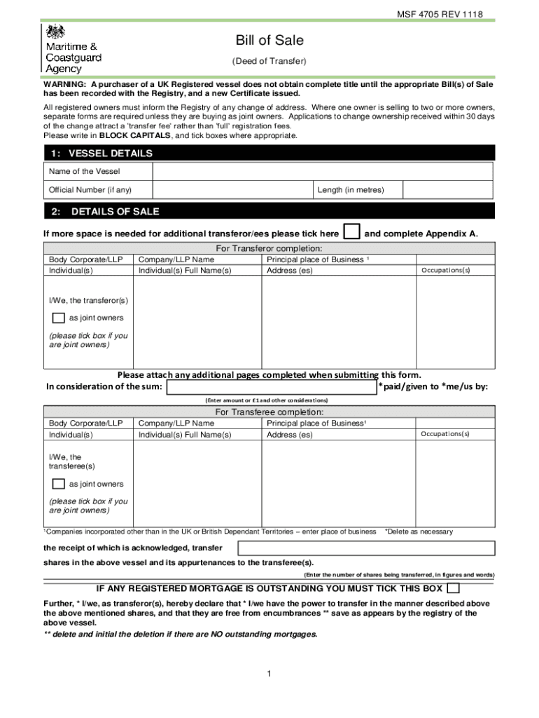 mca bill of sale Preview on Page 1