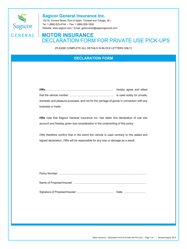 Fillable Online SGI General Claim Form Sagicor Life Insurance