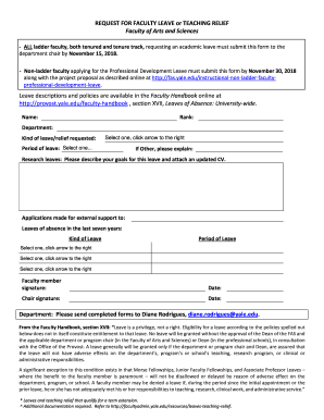 Leave Form 0910 - Faculty Administrative Services