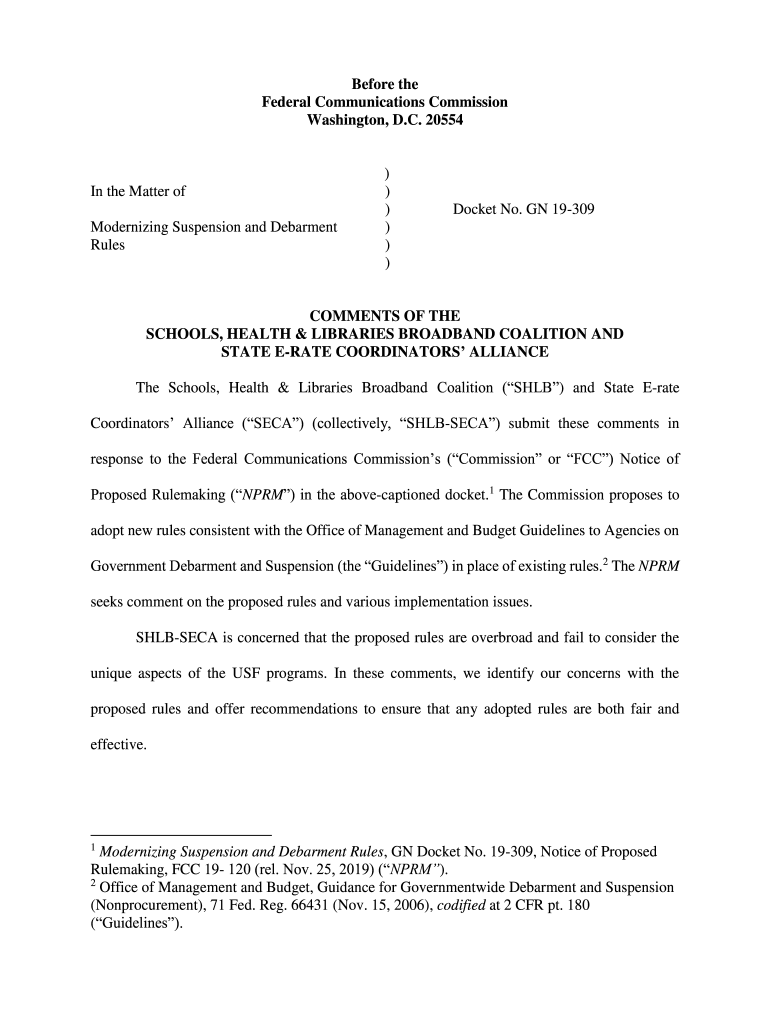 Fillable Online Modernizing Suspension and Debarment Federal Register