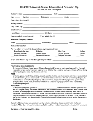 AWANA Club Registration Form - Calvary Baptist Church ...