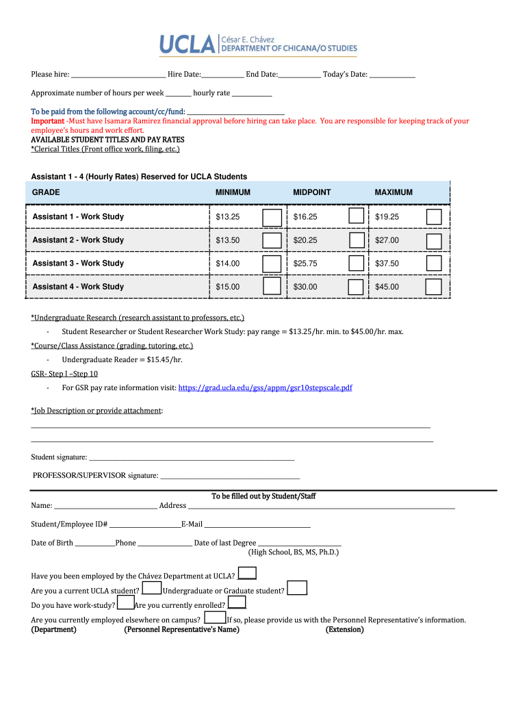 History Department- GSR Staff Appointment - UCLA Chavez Preview on Page 1