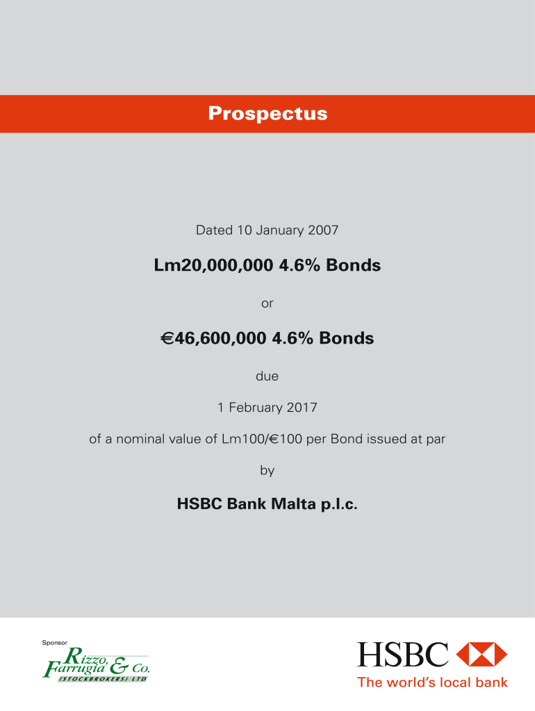 Fillable Online HSBC Bank Malta p.l.c. Fax Email Print pdfFiller