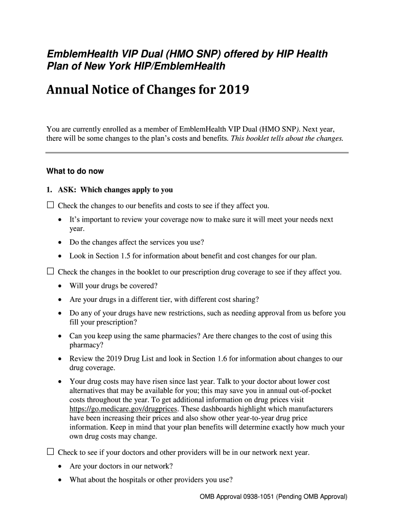 Fillable Online EmblemHealth Medicare HMO EmblemHealth VIP U.S