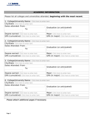 Application Packet Checklist: - University of California ...