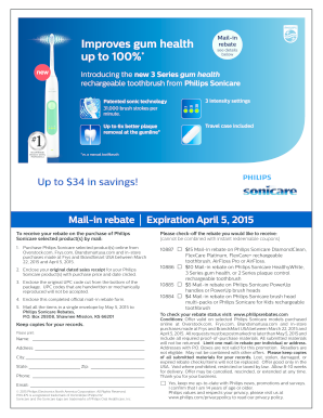 sonicare rebate form 2020