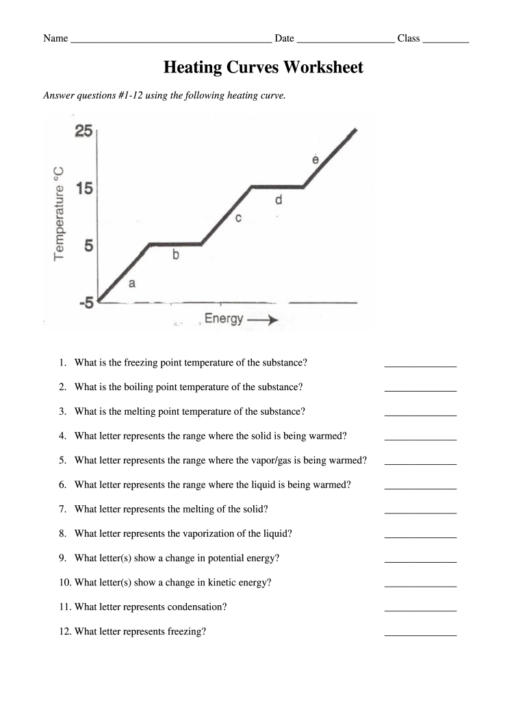 Heating Curve Worksheet Answers Educational my id