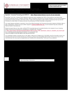 Submit transcript request by e-mail to: