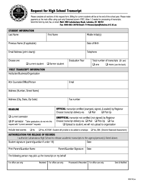 Billing for current students will be at the end of the school year