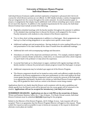 Individual Honors Contracts enable enriched exploration of material in advanced (300/400 level)