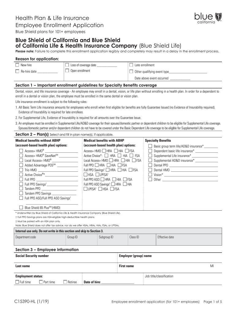 Health Plan & Life Insurance Preview on Page 1