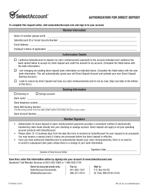 Authorization for Direct Deposit