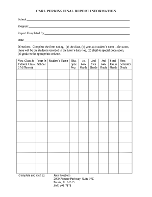 Fillable Online CARL PERKINS FINAL REPORT INFORMATION Fax Email Print ...